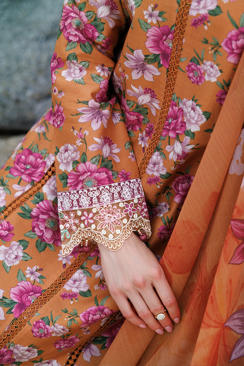 Farasha Summer Essentials Embroidered Lawn Unstitched 3Pc Suit - Coral Haze