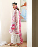 Roheenaz Eclat Gerden Printed Lawn Unstitched 3Pc Suit - CORAL HIBISCUS