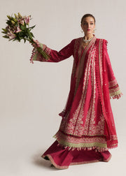 Hussain Rehar Embroidered Luxury Lawn Unstitched 3Pc Suit D-06 CORALE