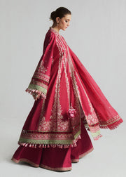 Hussain Rehar Embroidered Luxury Lawn Unstitched 3Pc Suit D-06 CORALE