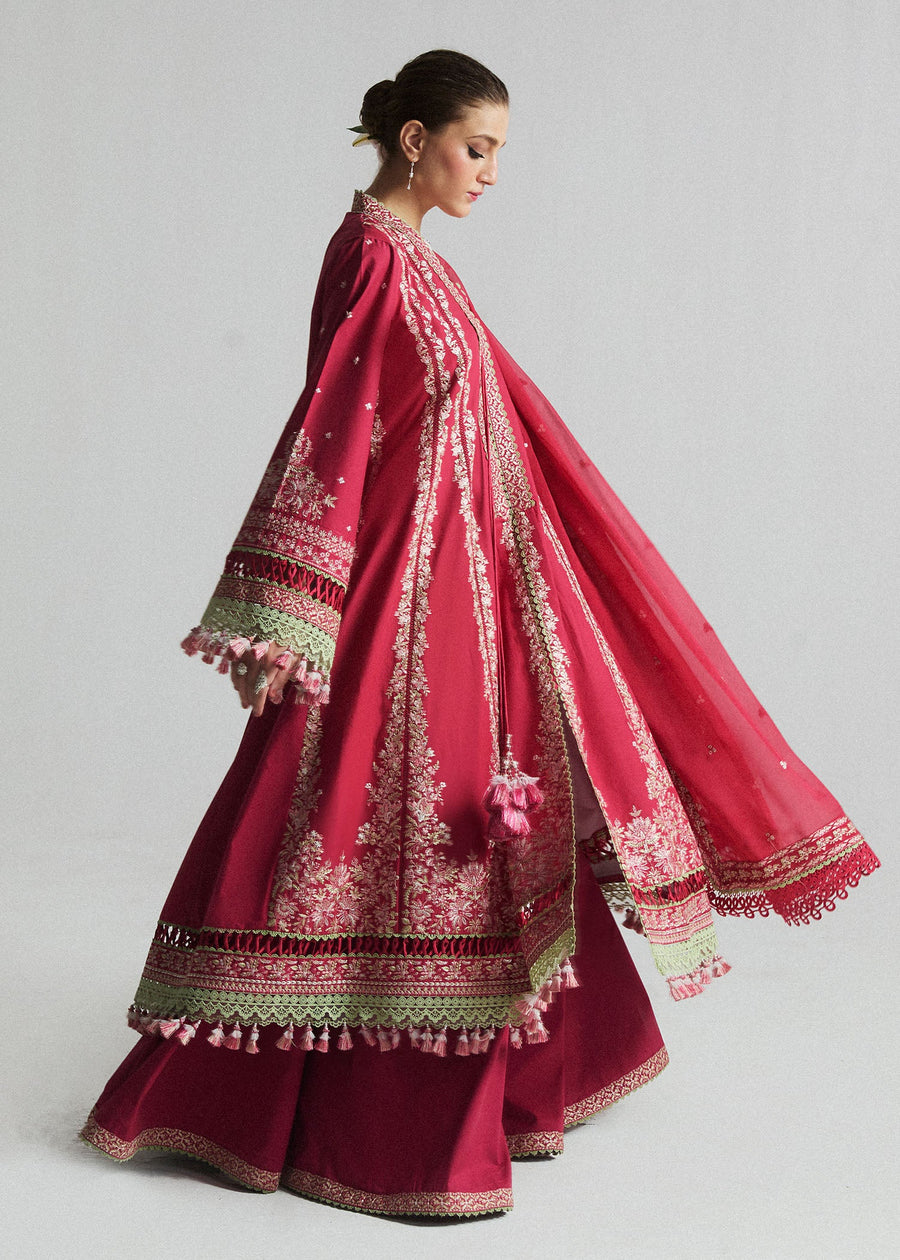 Hussain Rehar Embroidered Luxury Lawn Unstitched 3Pc Suit D-06 CORALE