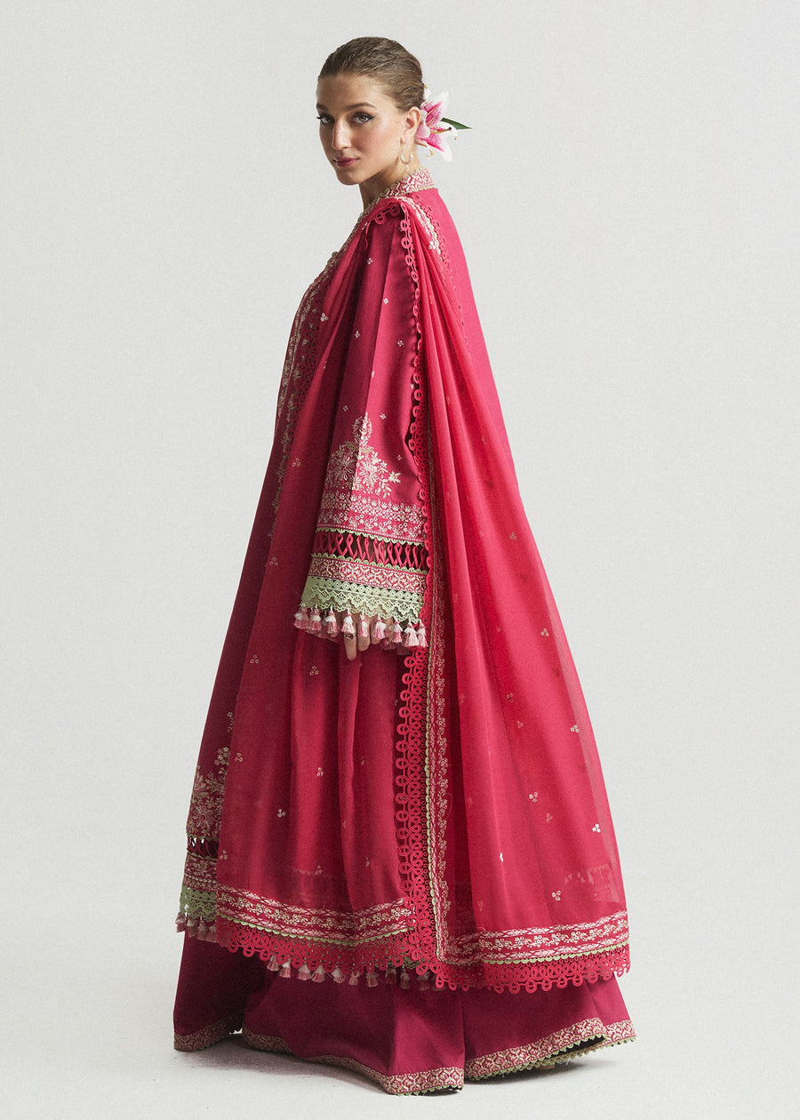 Hussain Rehar Embroidered Luxury Lawn Unstitched 3Pc Suit D-06 CORALE