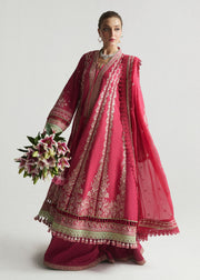 Hussain Rehar Embroidered Luxury Lawn Unstitched 3Pc Suit D-06 CORALE