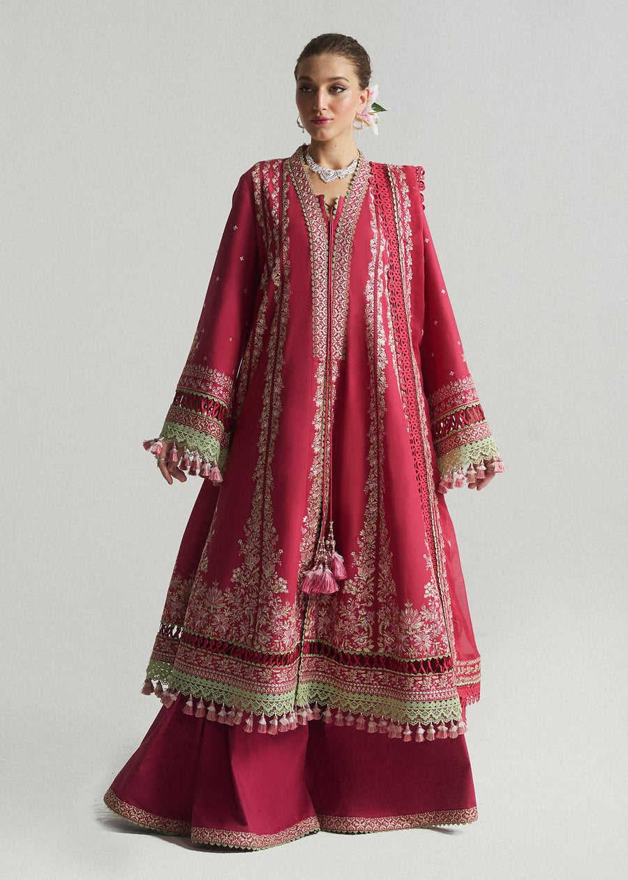 Hussain Rehar Embroidered Luxury Lawn Unstitched 3Pc Suit D-06 CORALE