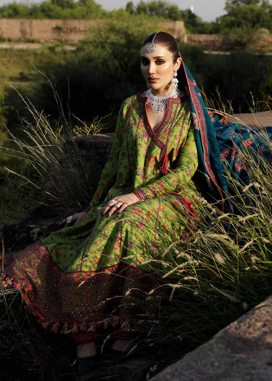 Hussain Rehar Embroidered Karandi Unstitched 3Pc Suit - Corral
