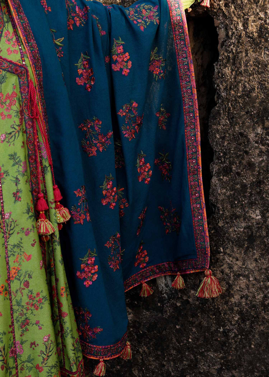 Hussain Rehar Embroidered Karandi Unstitched 3Pc Suit - Corral