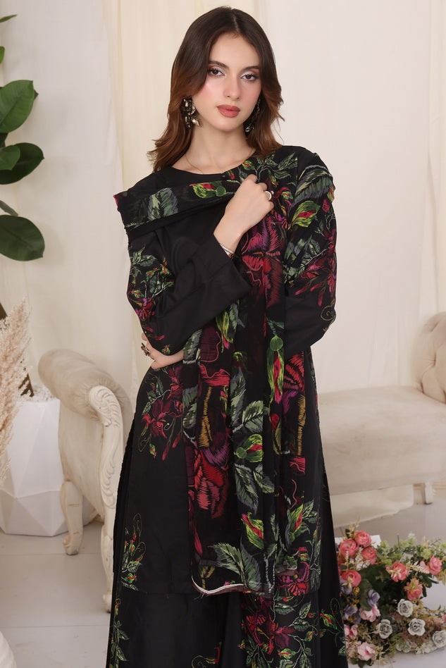 Feathers Premium Whisper of Elan Unstitched Lawn 3Pc Suit Cosmic Coast-FT671