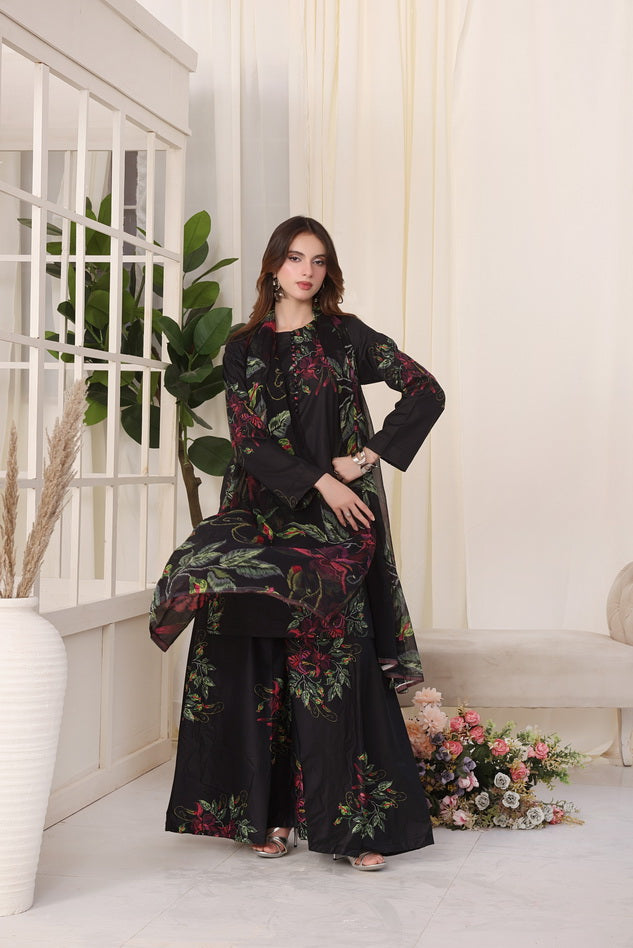 Feathers Premium Whisper of Elan Unstitched Lawn 3Pc Suit Cosmic Coast-FT671