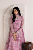 Farasha Fiorella Embroidered Chiffon Unstitched 3Pc Suit - Cottage Rose