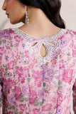Farasha Fiorella Embroidered Chiffon Unstitched 3Pc Suit - Cottage Rose