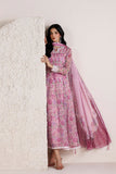 Farasha Fiorella Embroidered Chiffon Unstitched 3Pc Suit - Cottage Rose