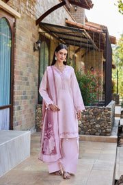 Farasha Sorine Summer Embroidered Lawn Unstitched 3Pc Suit - Cotton Blush
