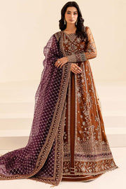 Farasha Luxury Formal Embroidered Net Unstitched 3Pc Suit - Crimson Allure
