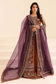 Farasha Luxury Formal Embroidered Net Unstitched 3Pc Suit - Crimson Allure