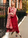 Hemline Odyssey by Mushq Embroidered Lawn Unstitched 3Pc Suit - Crimson Chic