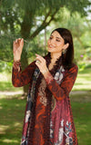 Asifa & Nabeel Meraki Embroidered Viscose Unstitched 3Pc Suit - Crimson Chill