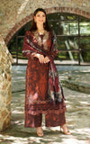Asifa & Nabeel Meraki Embroidered Viscose Unstitched 3Pc Suit - Crimson Chill