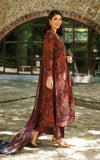 Asifa & Nabeel Meraki Embroidered Viscose Unstitched 3Pc Suit - Crimson Chill