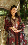 Asifa & Nabeel Meraki Embroidered Viscose Unstitched 3Pc Suit - Crimson Chill