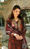 Asifa & Nabeel Meraki Embroidered Viscose Unstitched 3Pc Suit - Crimson Chill