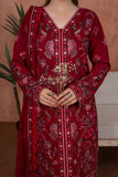 Feathers Premium Embroidered Lawn Unstitched 3Pc Suit - Crimson Mehr Royale