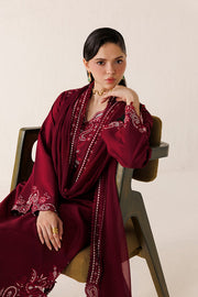 Farasha Veira Embroidered Raw Silk Unstitched 3Pc Suit D-01 Crimson Spell