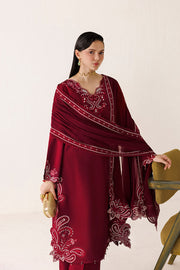 Farasha Veira Embroidered Raw Silk Unstitched 3Pc Suit D-01 Crimson Spell