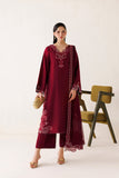 Farasha Veira Embroidered Raw Silk Unstitched 3Pc Suit D-01 Crimson Spell