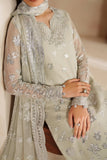 Farasha Luxury Embroidered Chiffon Unstitched 3Pc Suit - Crystal Dew