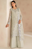 Farasha Luxury Embroidered Chiffon Unstitched 3Pc Suit - Crystal Dew
