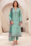 Farasha Summer Essentials Embroidered Lawn Unstitched 3Pc Suit - Cyan Whisper