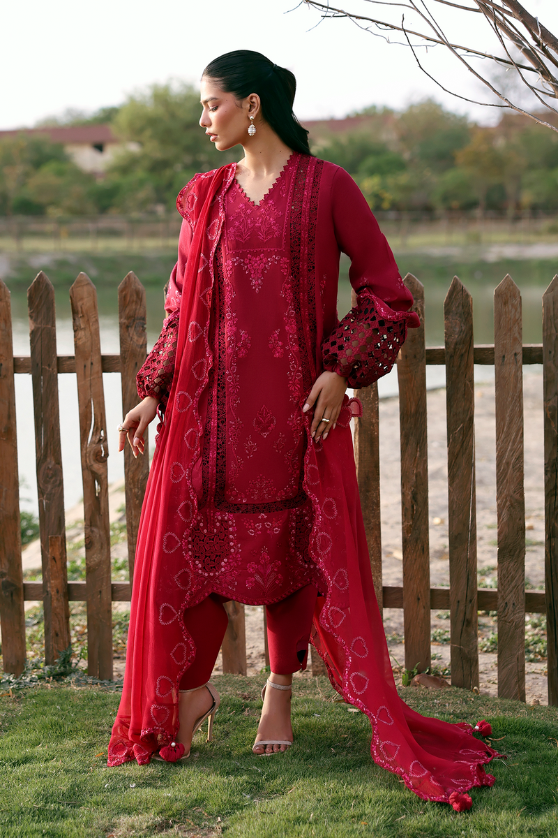 Zarposh Summer Soiree Embroidered Luxury Lawn Unstitched 3Pc Suit - Cynelle