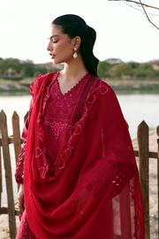 Zarposh Summer Soiree Embroidered Luxury Lawn Unstitched 3Pc Suit - Cynelle