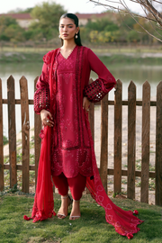 Zarposh Summer Soiree Embroidered Luxury Lawn Unstitched 3Pc Suit - Cynelle