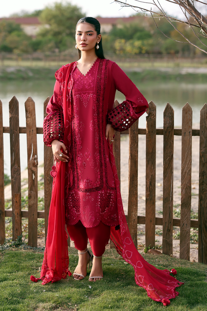 Zarposh Summer Soiree Embroidered Luxury Lawn Unstitched 3Pc Suit - Cynelle