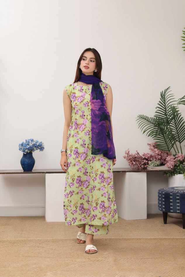 Feathers Premium Printed Lawn Unstitched 3Pc Suit Cypress Cipher-FT772
