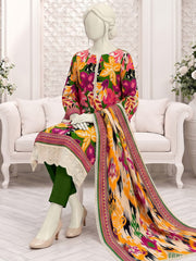 Ittehad X Bin Ameer Linen Essential Unstitched Printed 3Pc Suit D-09