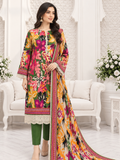 Ittehad X Bin Ameer Linen Essential Unstitched Printed 3Pc Suit D-09