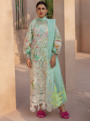 Rang Rasiya Premium Embroidered Lawn Unstitched 3Pc Suit D-01 MOONSTONE