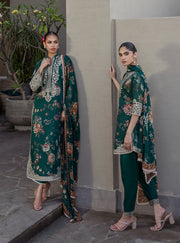Zainab Chottani Tahra Embroidered Lawn Unstitched 3Pc Suit D-01 VELINA
