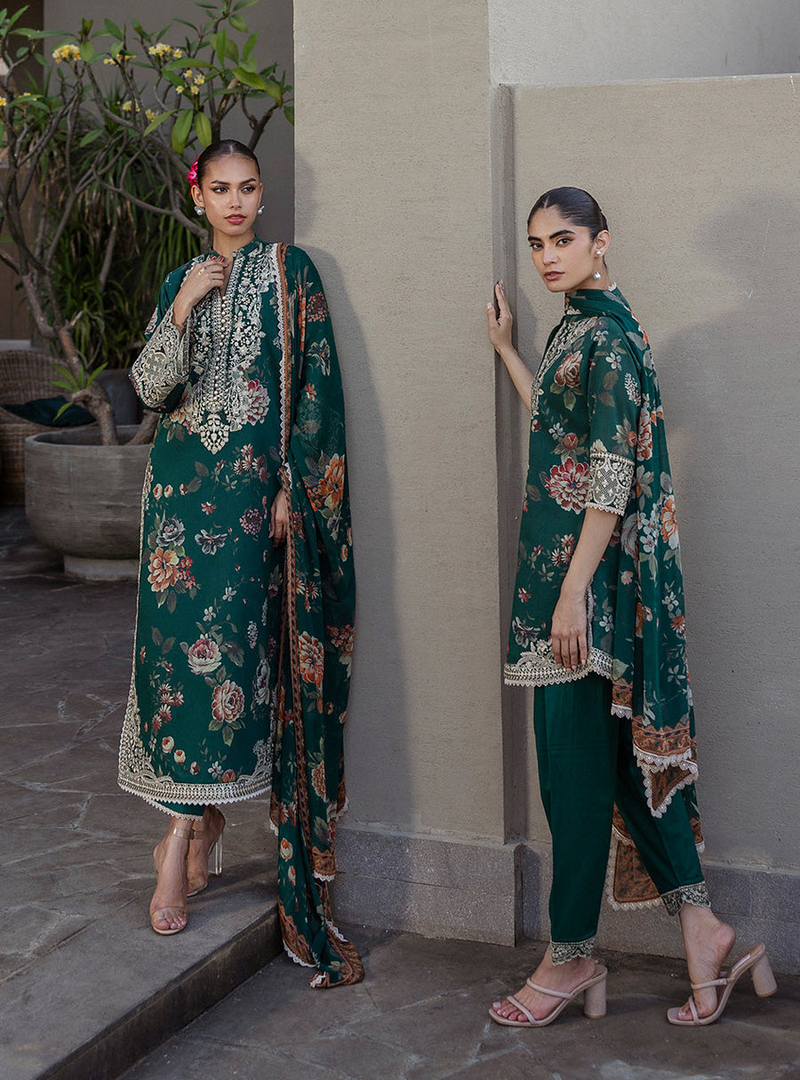 Zainab Chottani Tahra Embroidered Lawn Unstitched 3Pc Suit D-01 VELINA