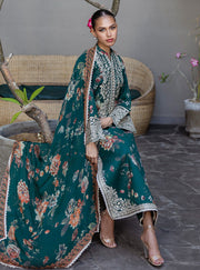 Zainab Chottani Tahra Embroidered Lawn Unstitched 3Pc Suit D-01 VELINA