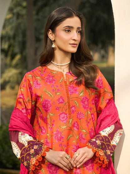 Raha by RajBari Summer Print Exclusive Lawn Unstitched 3Pc Suit D-01