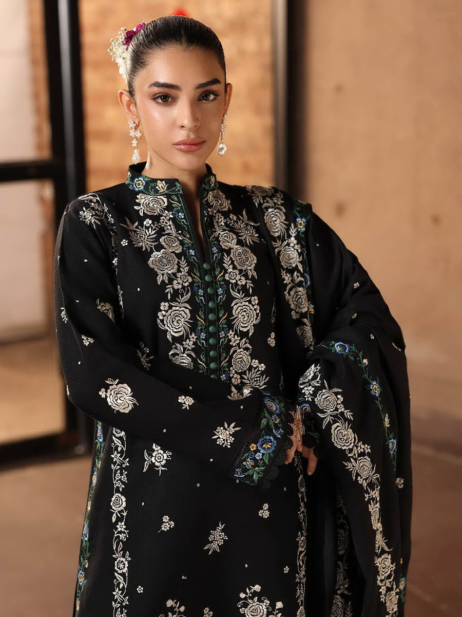 RajBari Premium Embroidered Peach Unstitched 3Pc Suit D-01