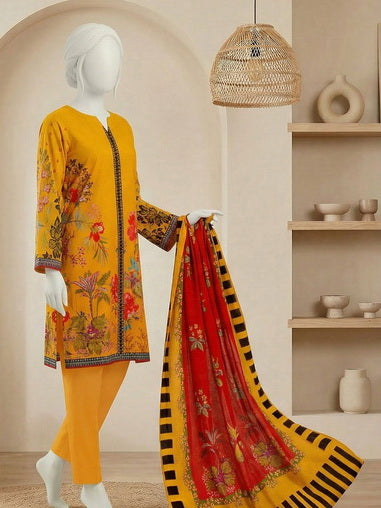 Ittehad Essential Vol-02 Unstitched Printed Lawn 3Pc Suit D-08