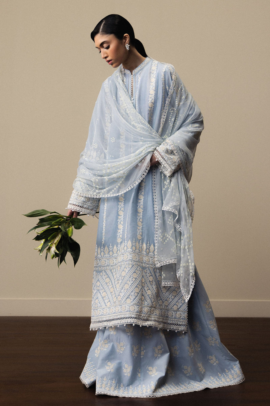 Zara Shahjahan Satori Stillness & Luxury Unstitched Lawn 3Pc Suit D-01 AOYOMI