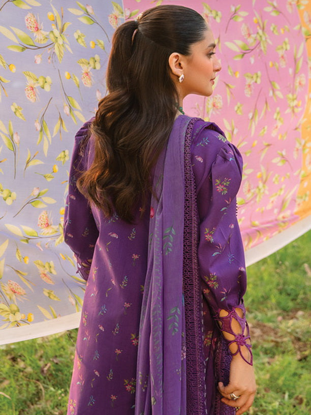 Rang Rasiya Carnation Embroidered Lawn Unstitched 3Pc Suit D-01 Nora