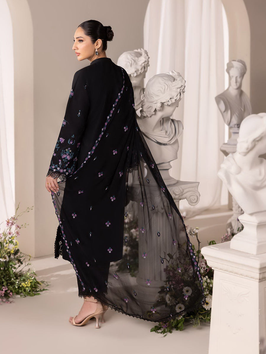 RajBari Premium Embroidered Lawn Unstitched 3Pc Suit D-01