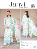 Janvi by Sanam Saeed Embroidered Lawn Unstitched 3Pc Suit D-01