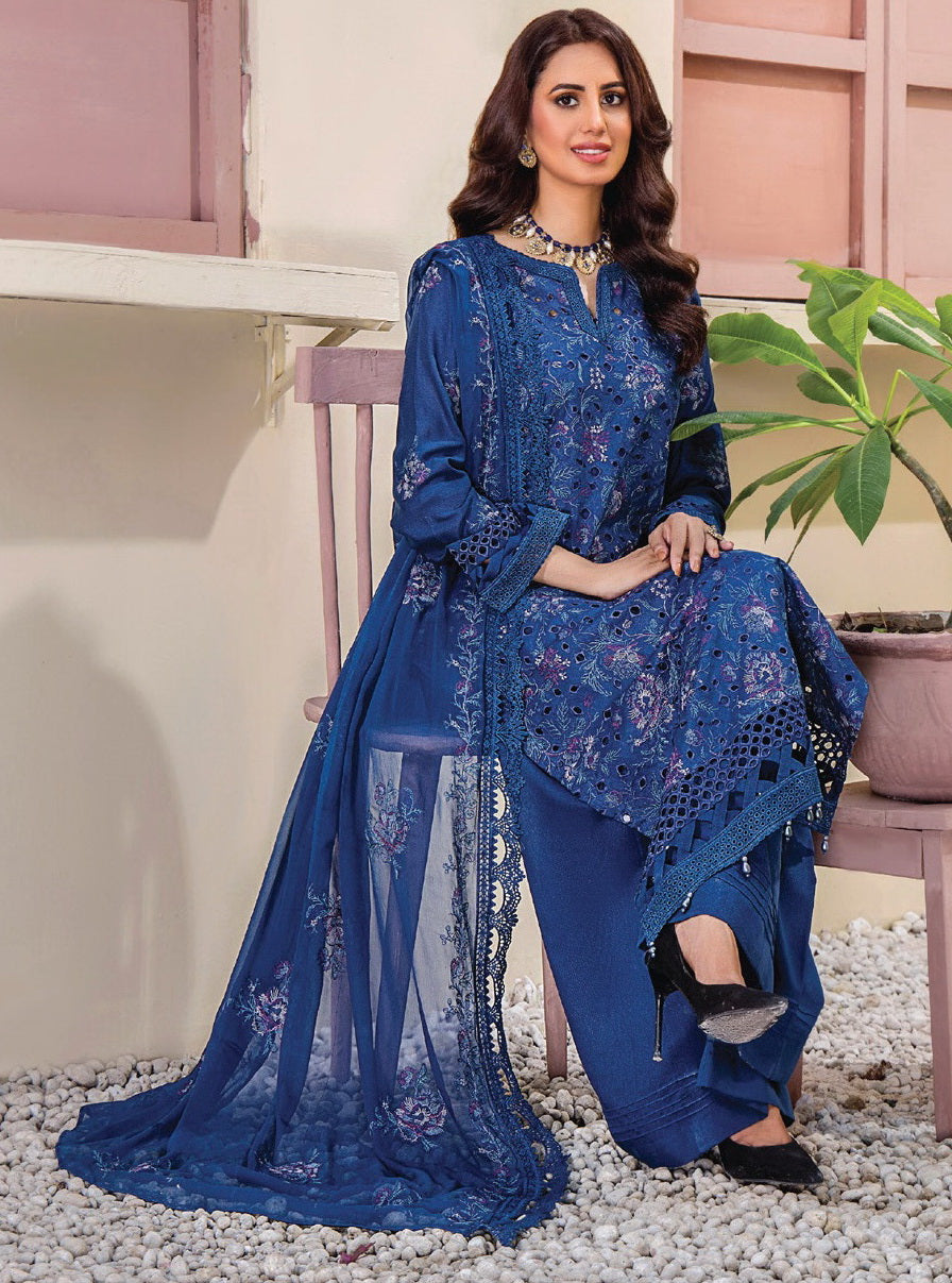 Rumli by Humdum Embroidered Karandi Unstitched 3Pc Suit RM-01